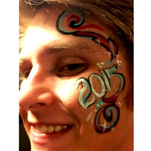 A Simple Face Painting Idea for New Years Eve