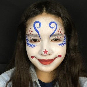 Simple Patriotic Clown Face Paint Tutorial