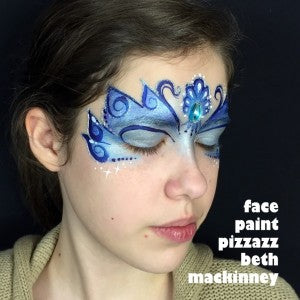 Blue Winter Mask Face Painting Tutorial