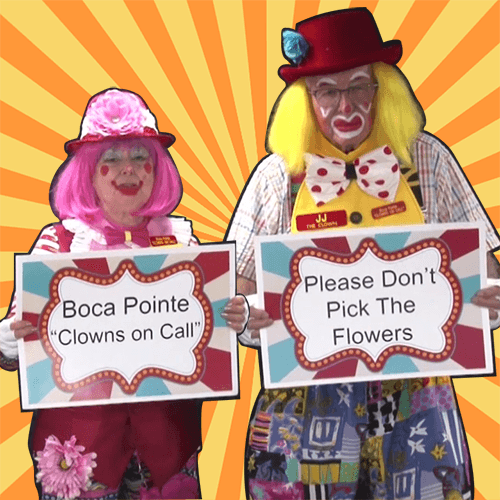 Video: Please Don't Pick The Flowers with Twinkle Toes and JJ (Clowns on Call)