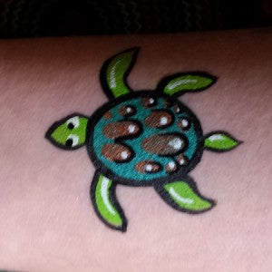 How to Create a Simple Turtle - Face Painting Cheek Art Design – ClownAntics