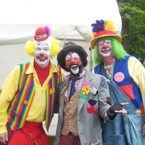Clown camaraderie.