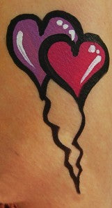 Two Cute! Simple and Easy Heart Balloon Cheek Art