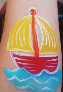 How to face paint a quick and easy Sail Boat
