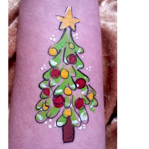 How to Face Paint a Quick and Easy Christmas Tree
