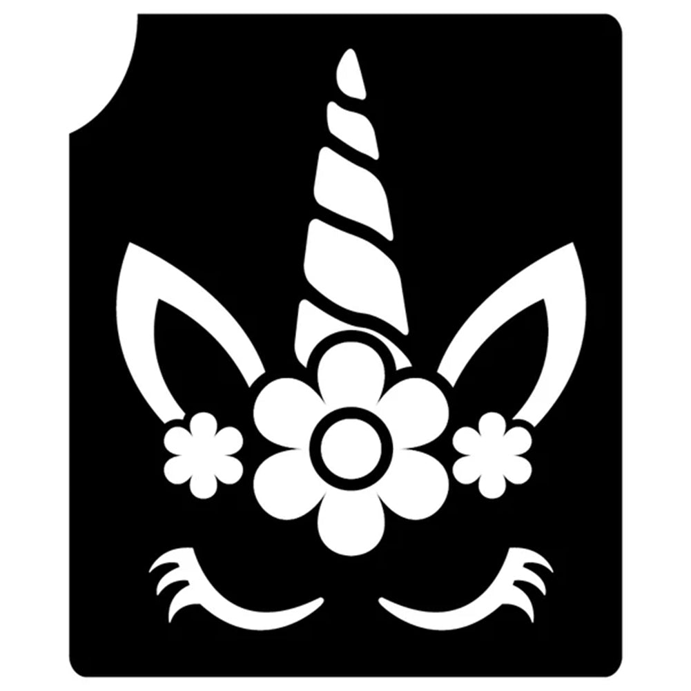 Art Factory Glitter Tattoo Stencil - Unicorn Flower (215) - 5 Pack