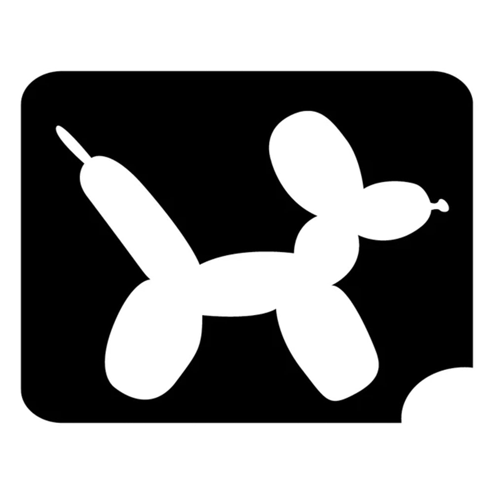 Art Factory Glitter Tattoo Stencil - Balloon Dog (743) - 5 Pack