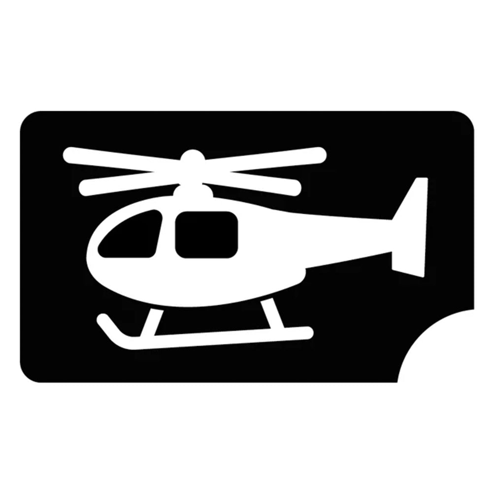 Art Factory Glitter Tattoo Stencil - Helicopter (779) - 5 Pack