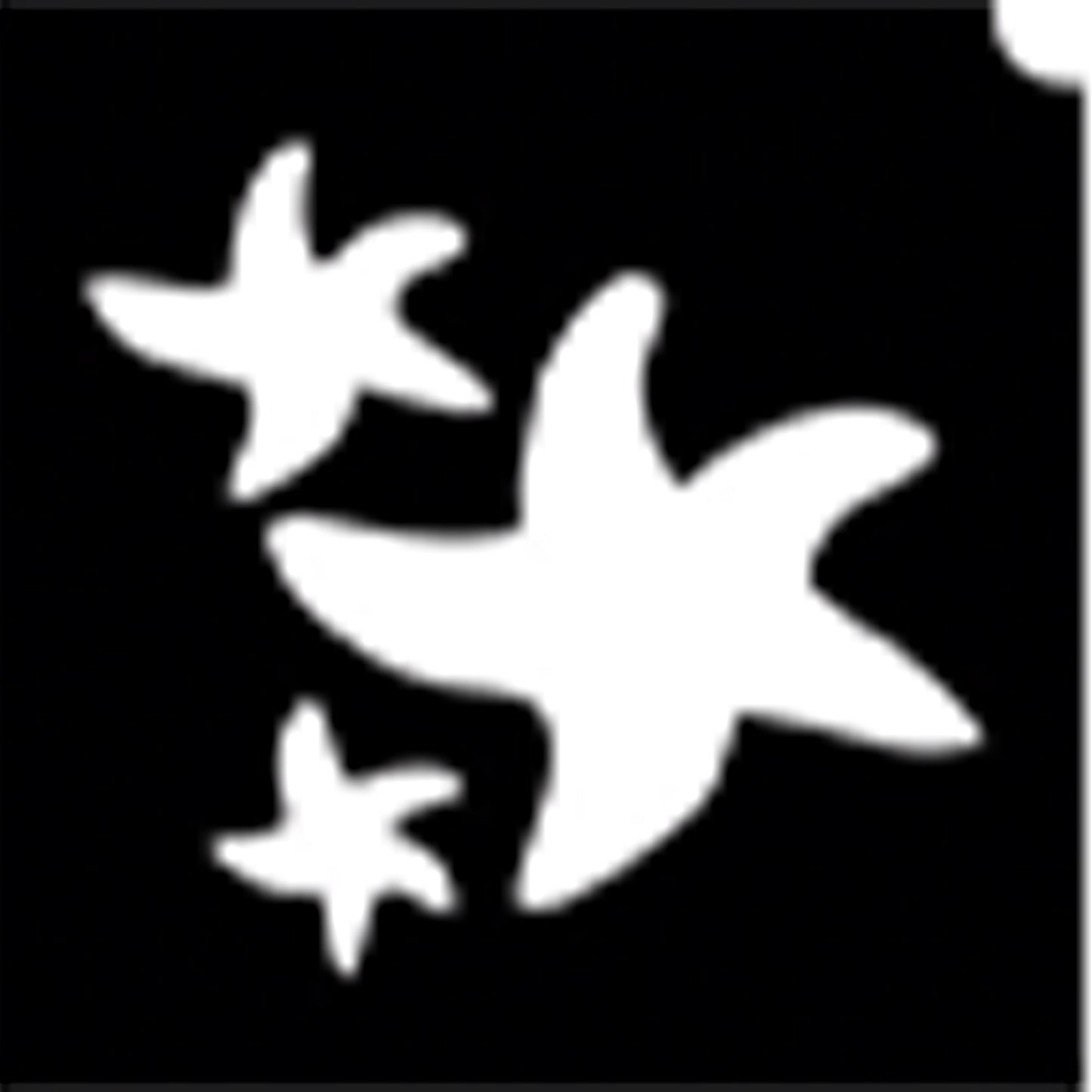 GBA Glimmer Tattoo Stencil - Tri Starfish (5/pk)