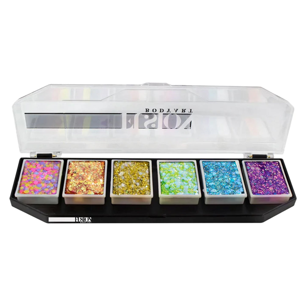 Fusion Body Art 6 Color Fiesta Sparkles Glitter Cream Palette