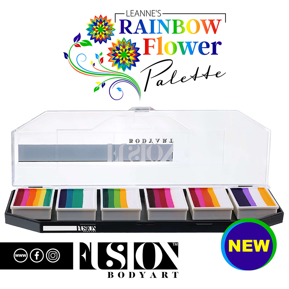 Fusion Body Art & FX Spectrum Palette - Leanne's Rainbow Flower (6 Cakes/10 gm)