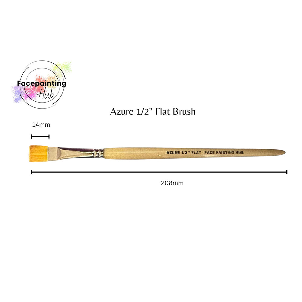 Facepainting Hub Azure Flat Brush (1/2")