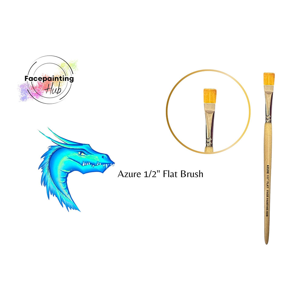 Facepainting Hub Azure Flat Brush (1/2")