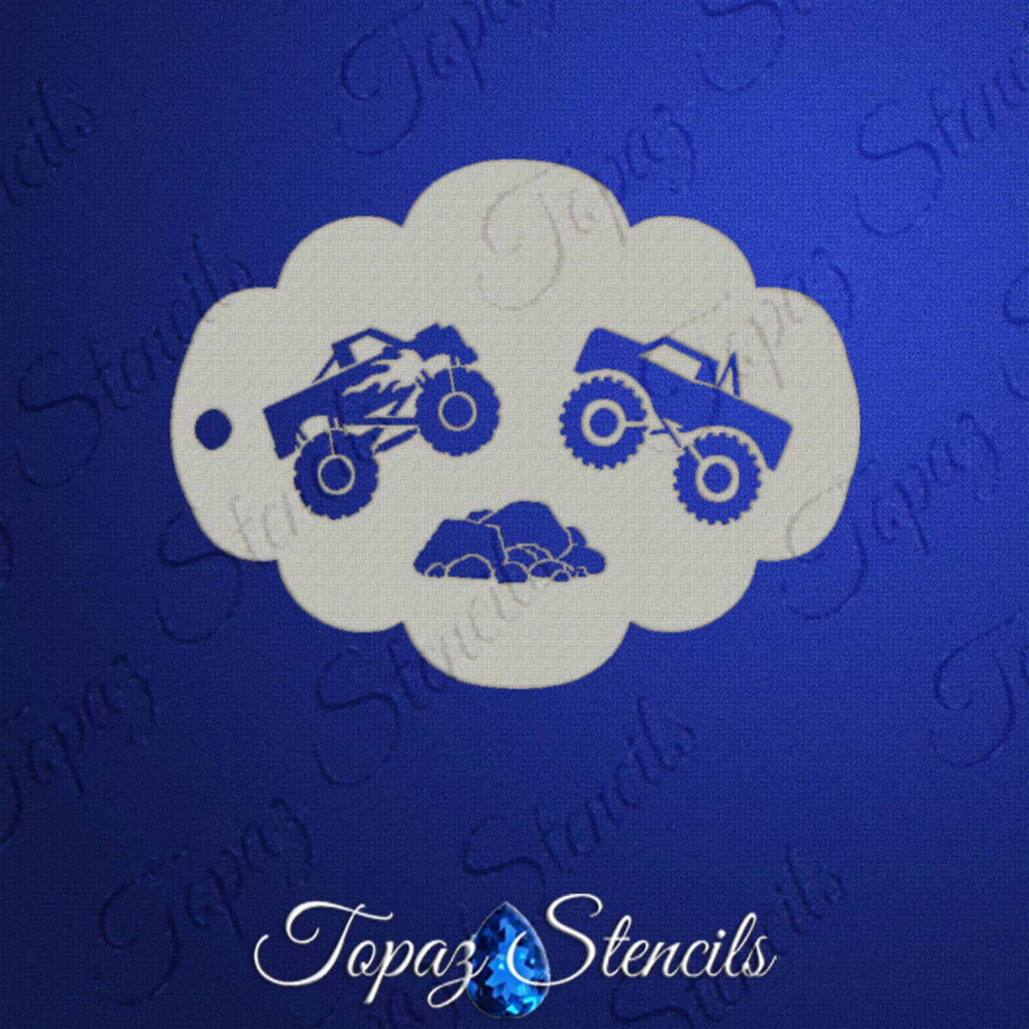 Topaz Face Painting Stencil - Monster Truck Showdown