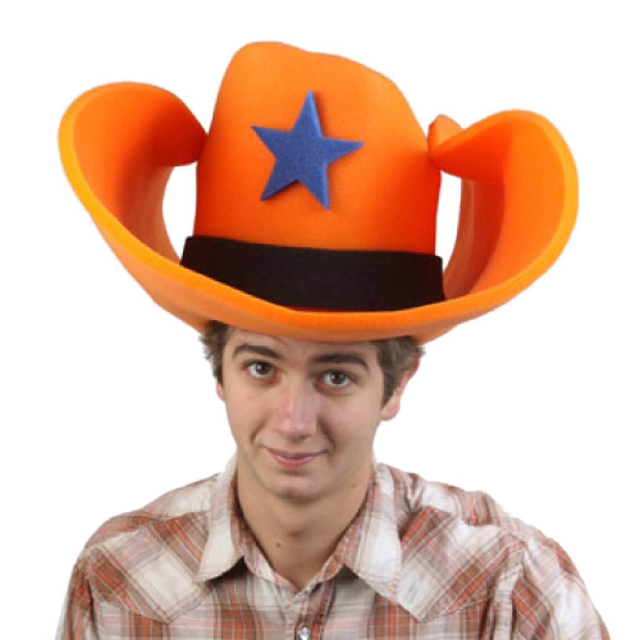 Super Size 50 Gallon Cowboy Hats - Orange (28")