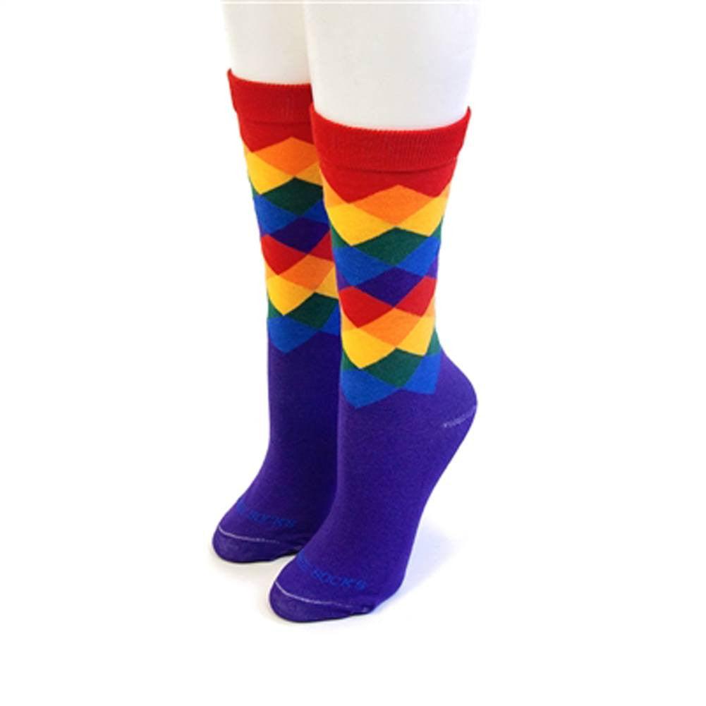 Rainbow Argyle Socks - Men (9-13)