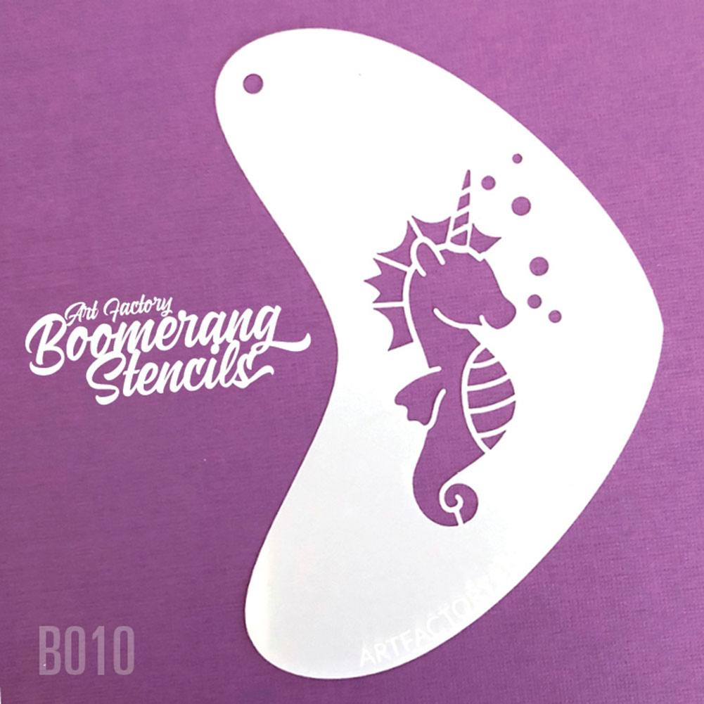 Art Factory Boomerang Face Painting Stencil - Seahorse Unicorn