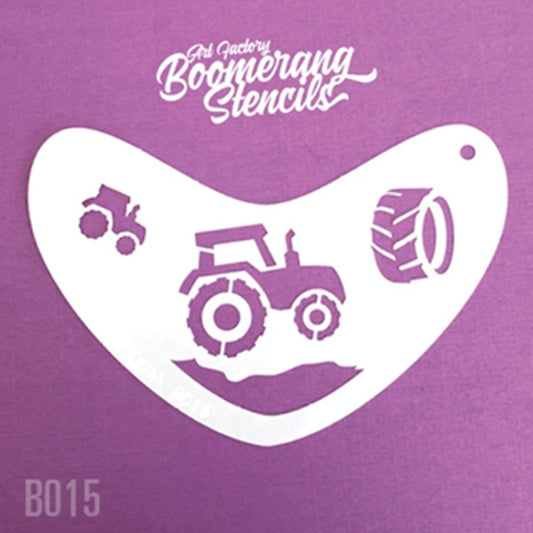 Art Factory Boomerang Face Painting Stencil - Tractor
