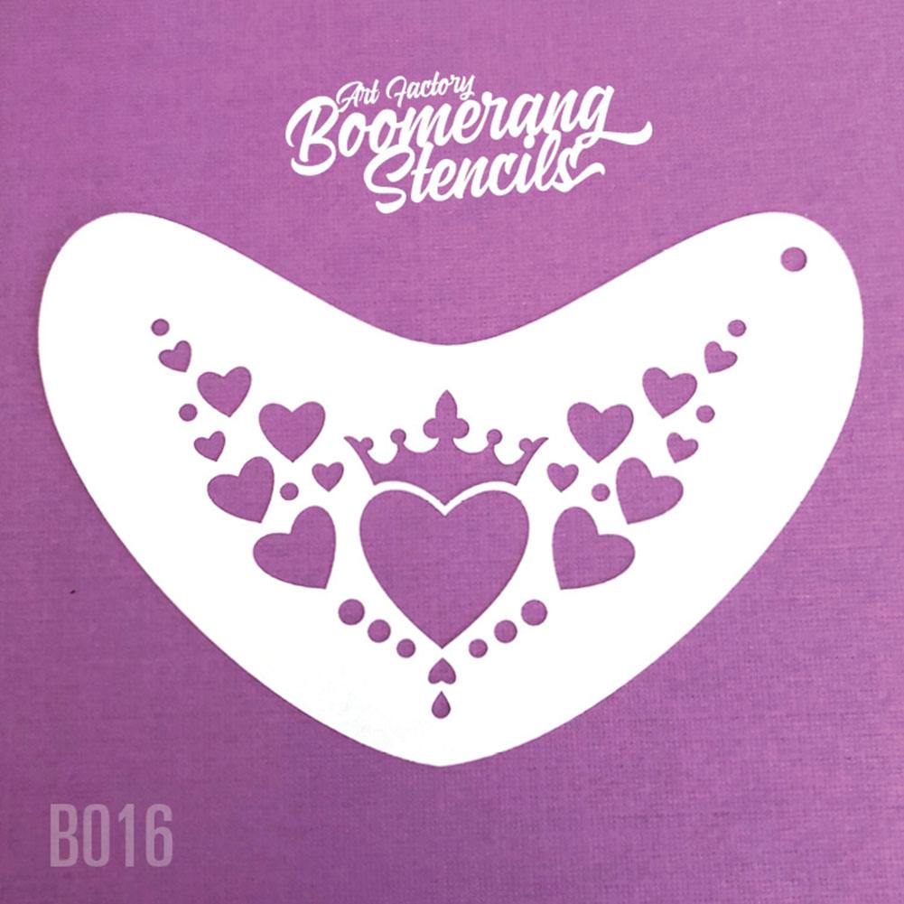 Art Factory Boomerang Face Painting Stencil - Heart Crown