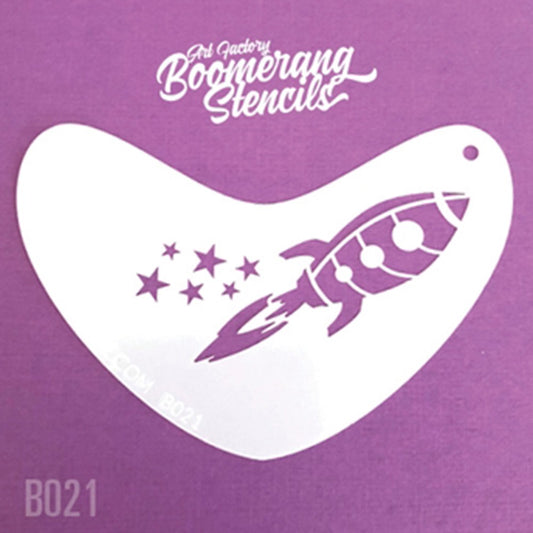 Art Factory Boomerang Face Painting Stencil - Rocket