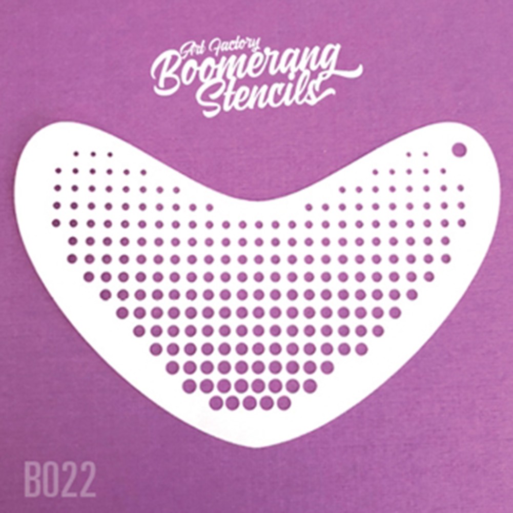 Art Factory Boomerang Face Painting Stencil - Halftone Dots