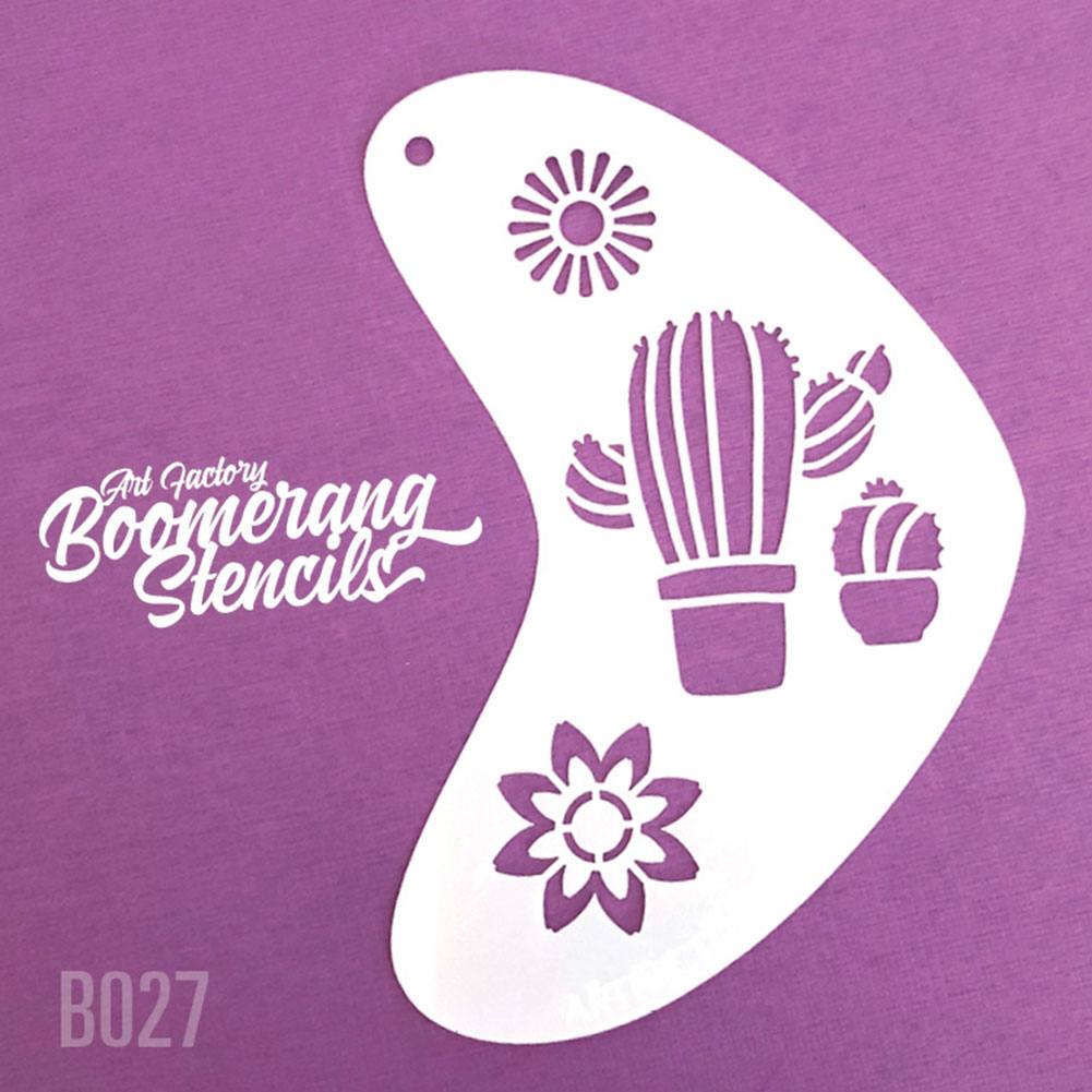 Art Factory Boomerang Face Painting Stencil - Cactus