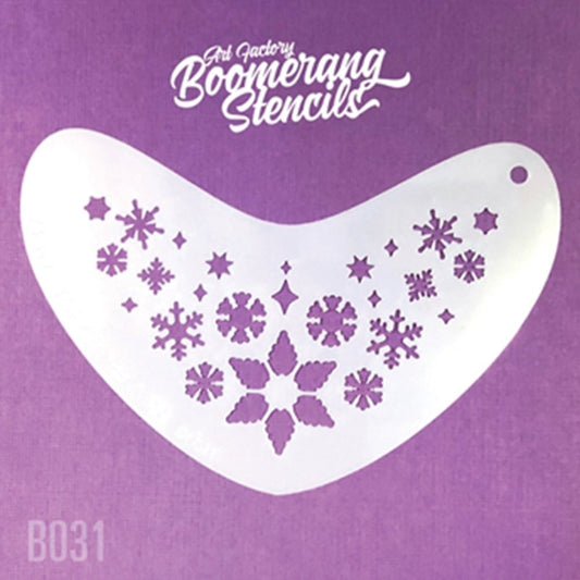 Art Factory Boomerang Face Painting Stencil - Whimsy Snowflakes