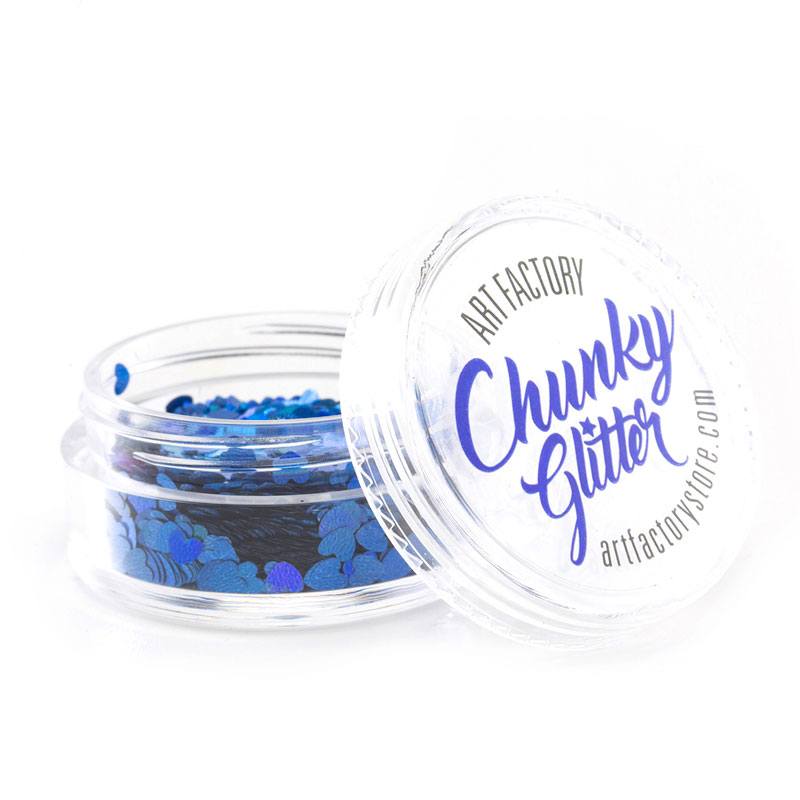 Art Factory Chunky Glitter - Blue Hearts (1 oz)