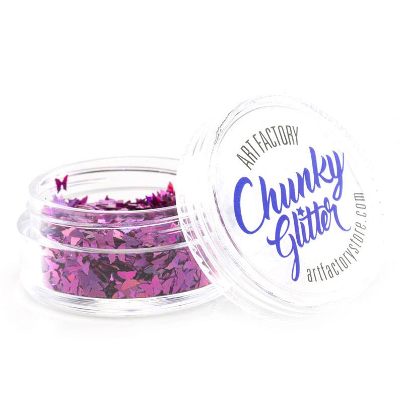 Art Factory Pink Butterflies Chunky Glitter (30 ml)