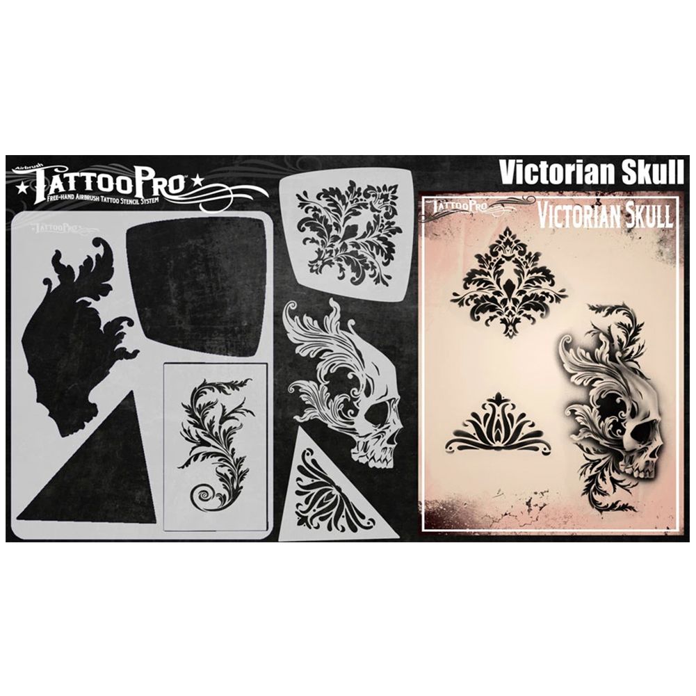 Tattoo Pro Stencils Series 8 Victorian Skull 