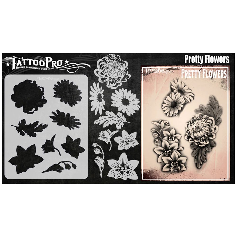Tattoo Pro Stencils Series 8 - Pretty Flowers