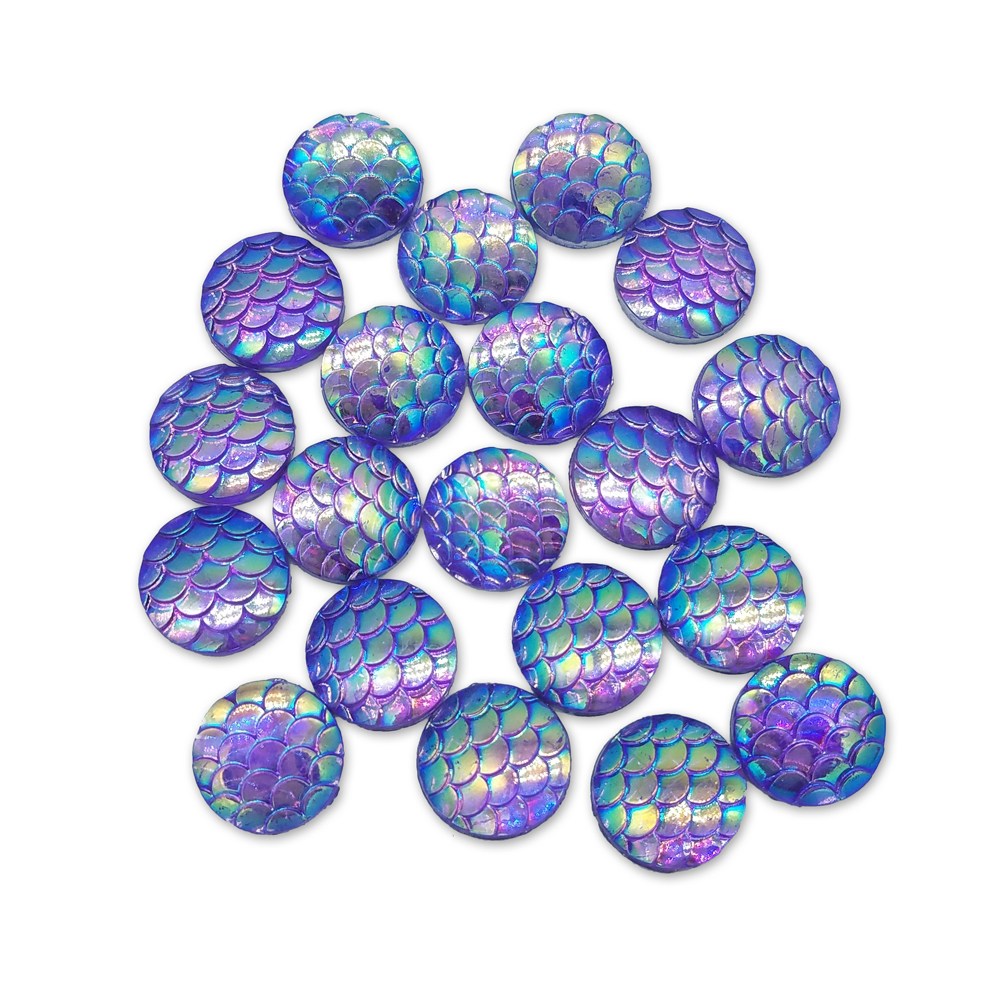 Resin Rhinestone Bling Round, Mermaid Scale 12 mm, 20/pk