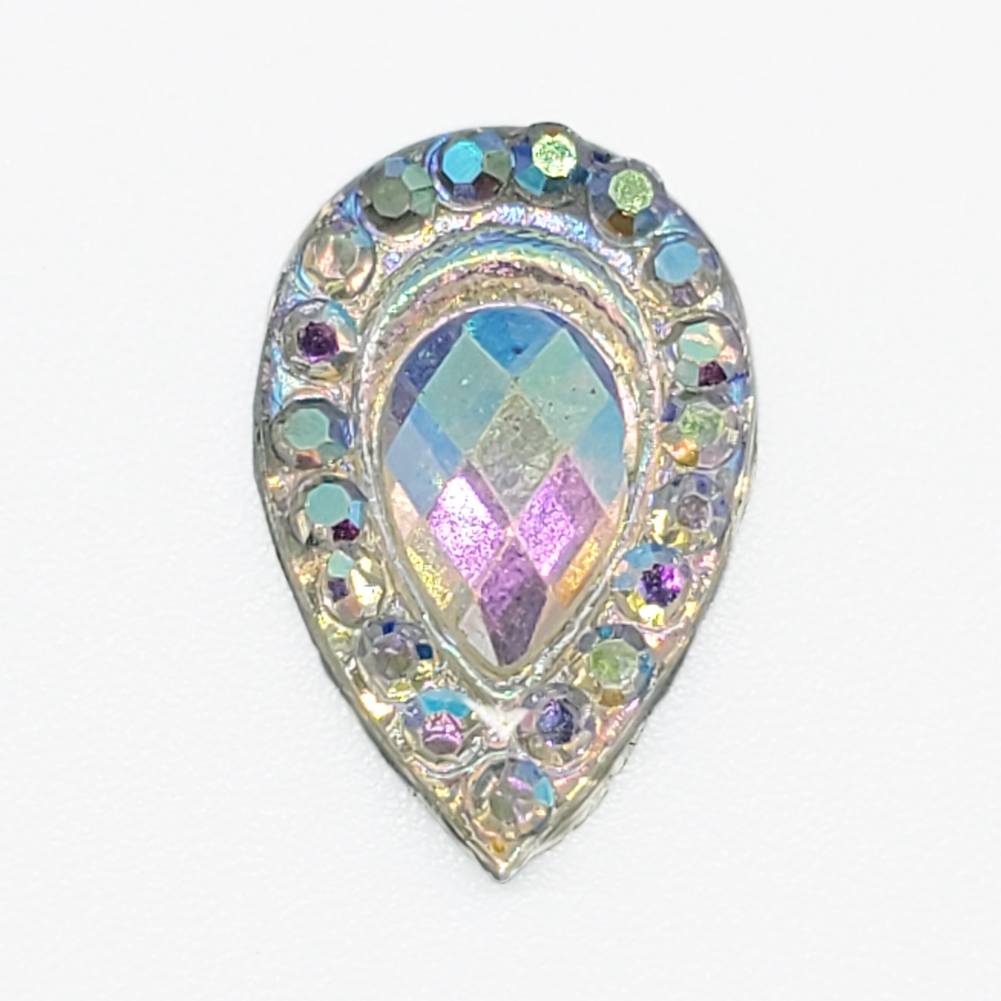 Resin Rhinestone Bling Tear Drop, AB 12 mm, 20/pk