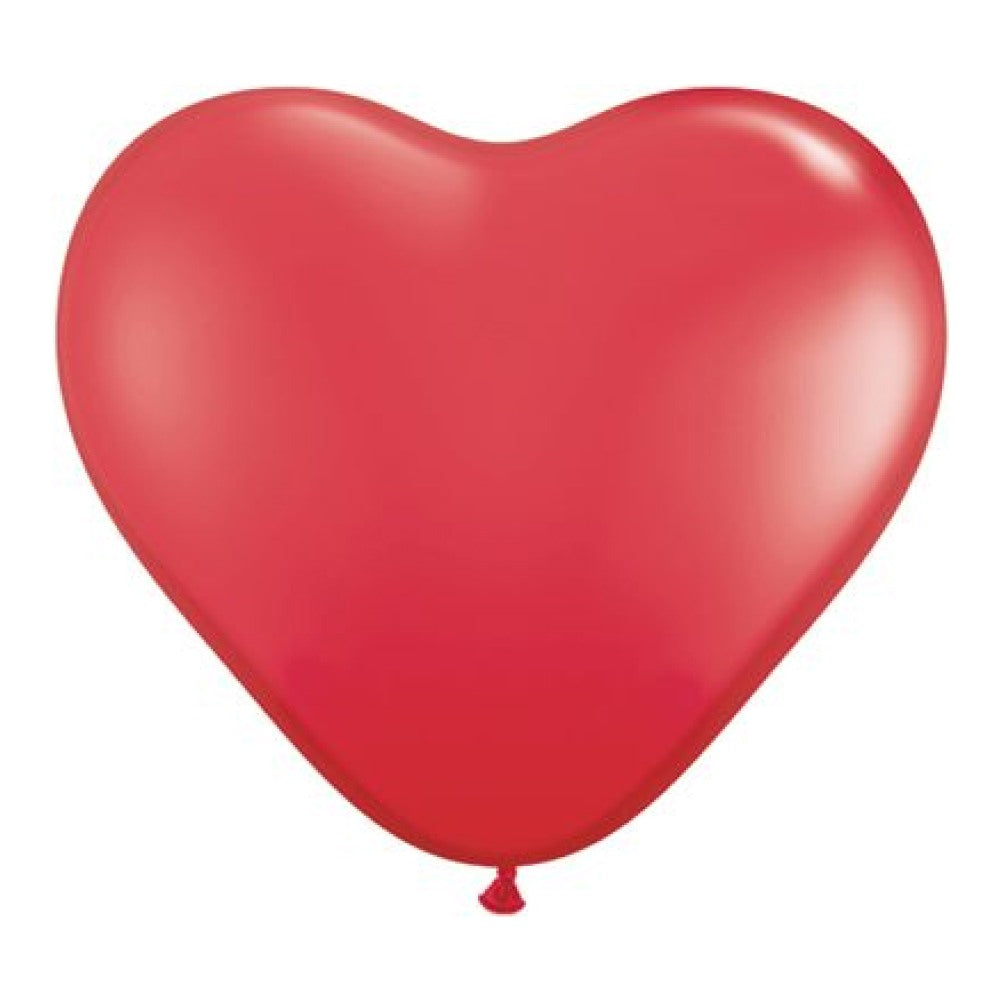 Qualatex 6 inch Heart Balloons - Red (100/bag)