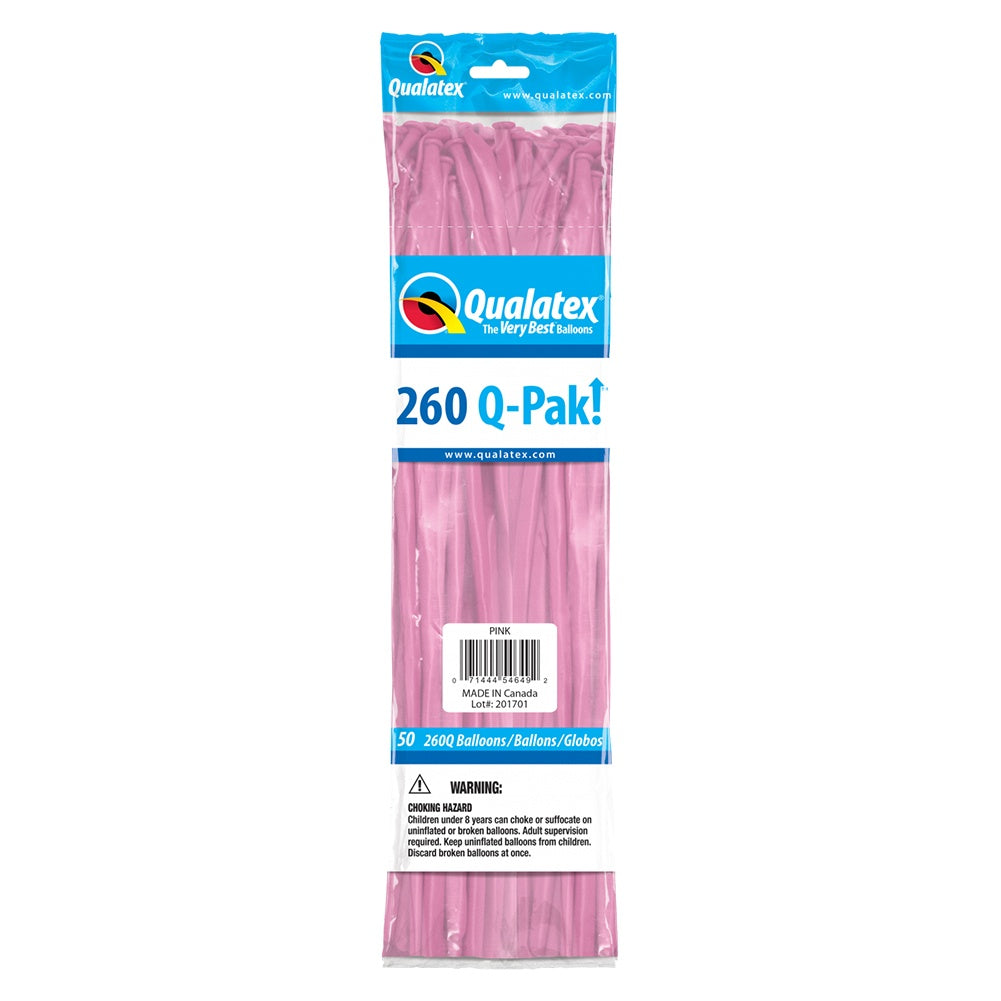 Qualatex 260Q Balloons - 50ct Pink