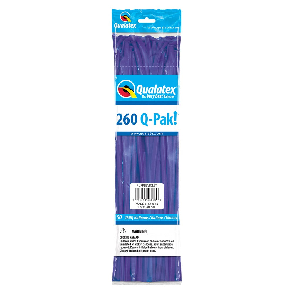 Qualatex 260Q Balloons - 50ct Purple Violet