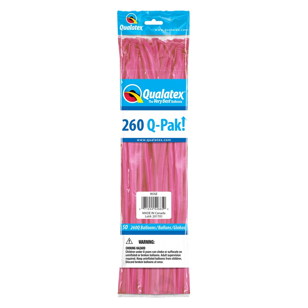 Qualatex 260Q Balloons - 50ct Rose