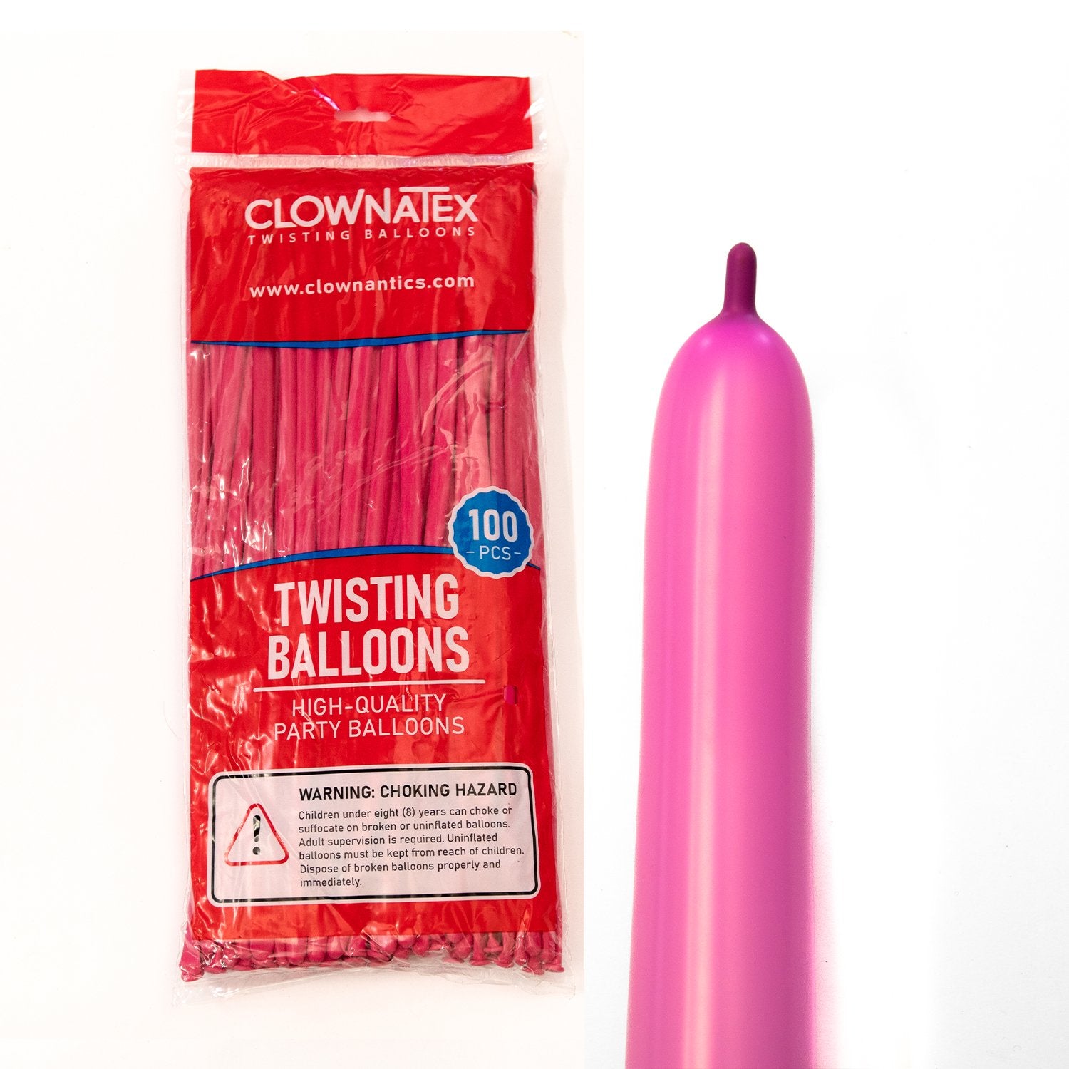 Clownatex 260 Balloons - Fuchsia (100 pcs) | ClownAntics.com