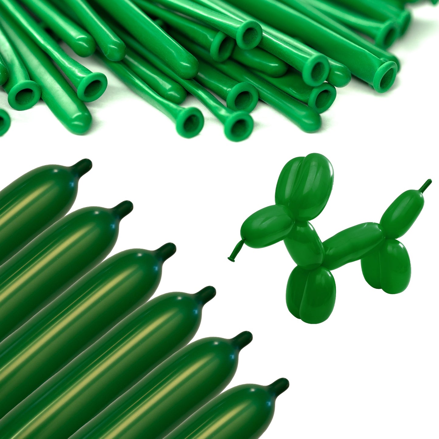 Clownatex 260 Balloons - Green (100 pcs)