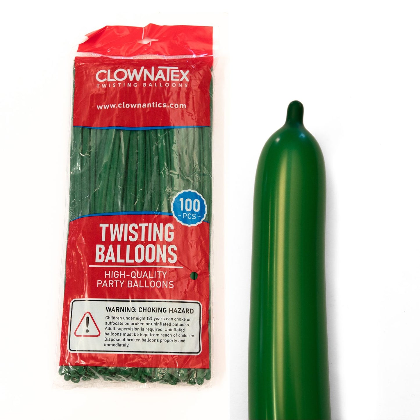 Clownatex 260 Balloons - Green (100 pcs)