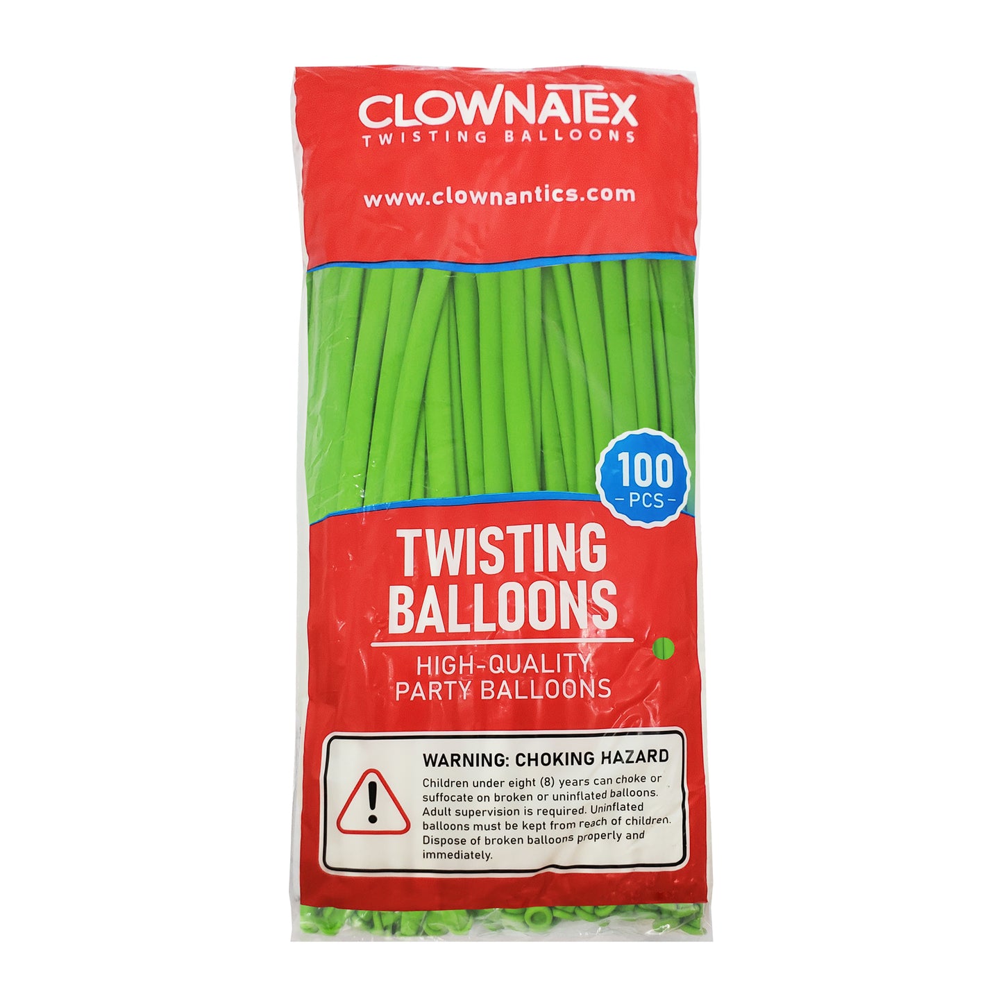 Clownatex 260 Balloons - Lime Green (100 pcs)