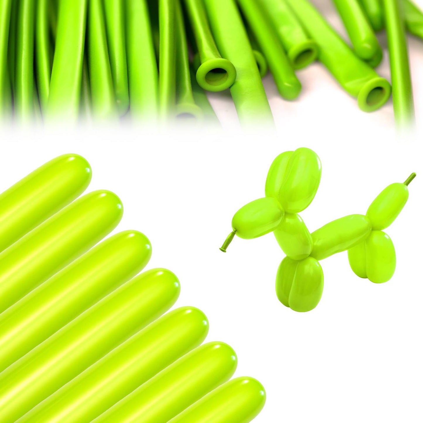 Clownatex 260 Balloons - Lime Green (100 pcs)