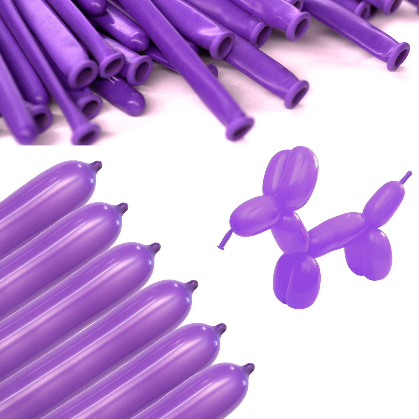 Clownatex 260 Balloons - Lilac (100 pcs)