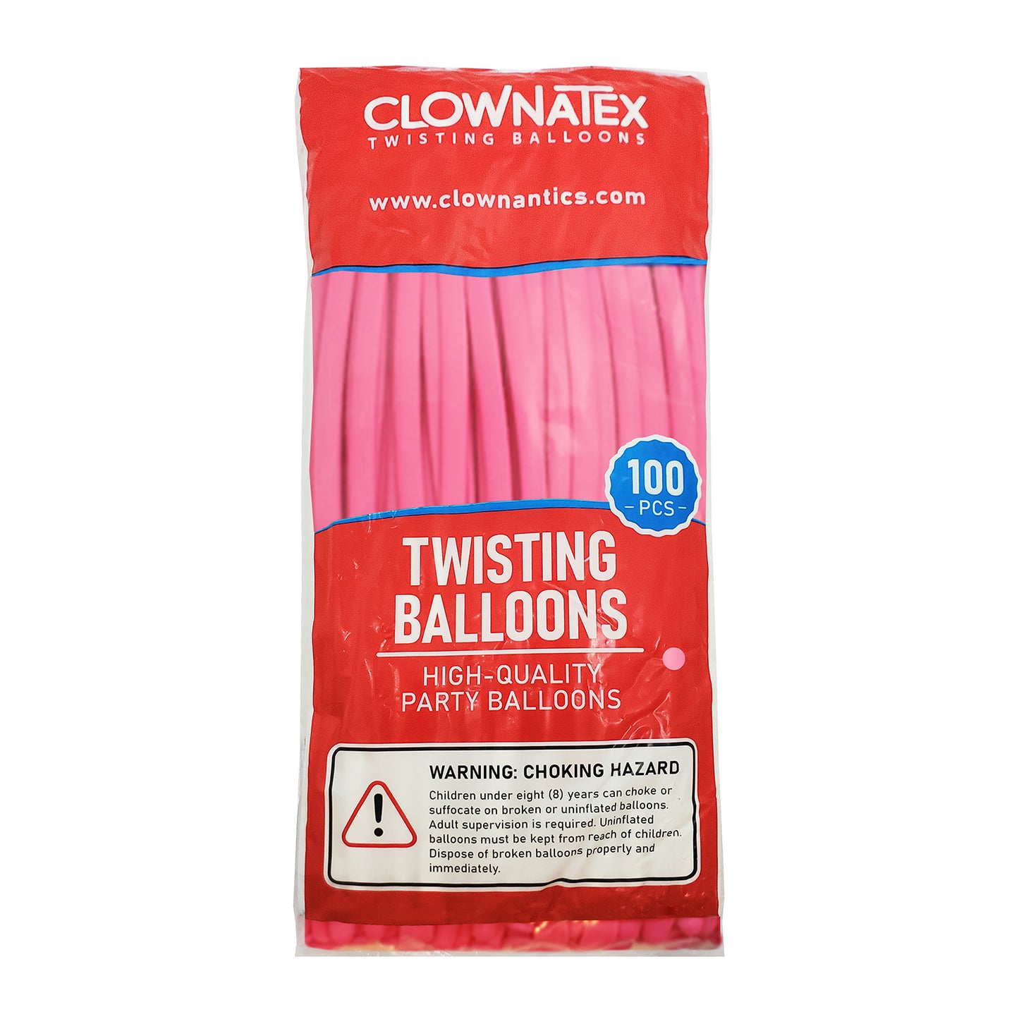 Clownatex 260 Balloons - Neon Pink (100 pcs)