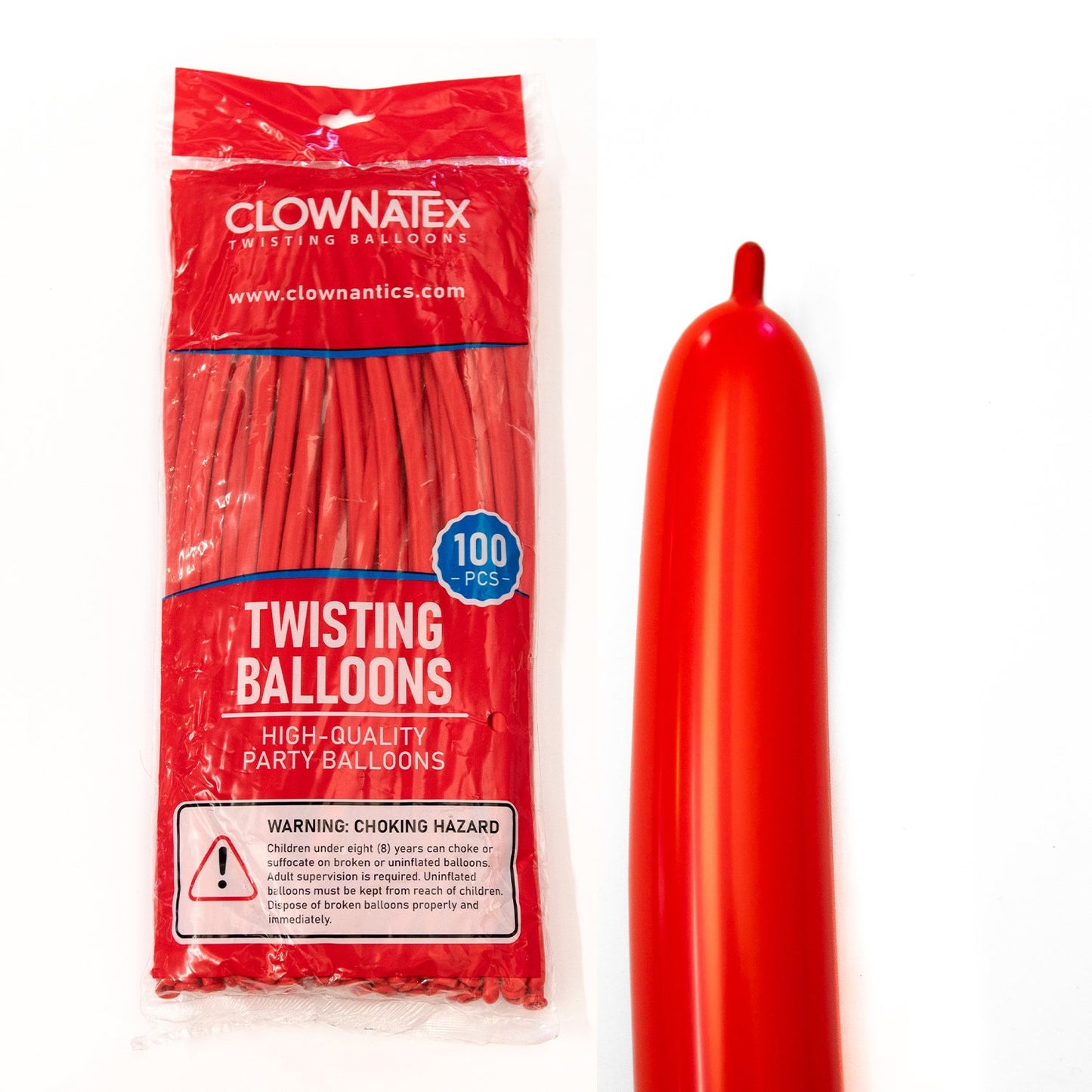 Clownatex 260 Balloons - Red (100 pcs)