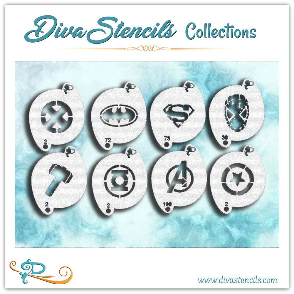 Diva Stencil - Super Hero Set