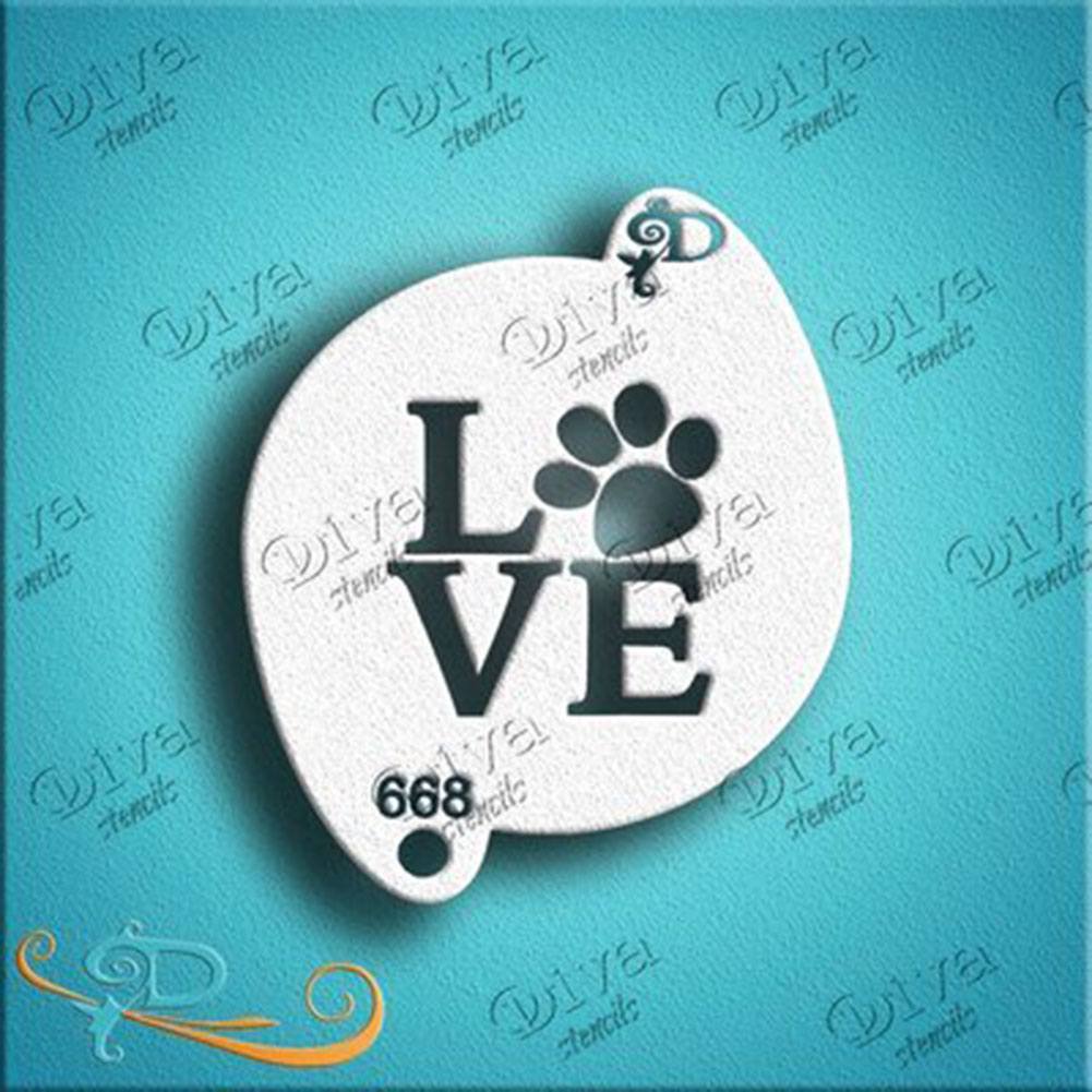 Diva Stencil - Dog Paw Love