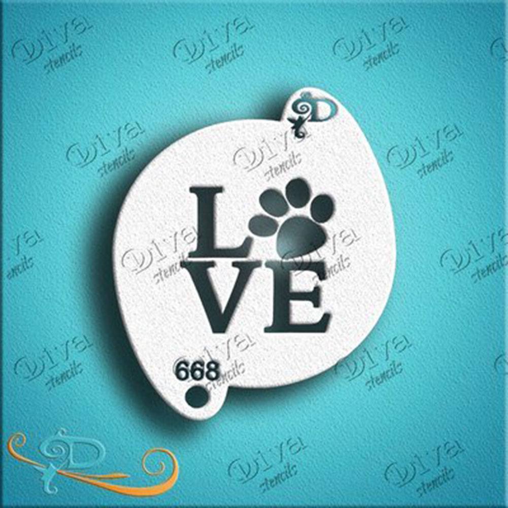 Diva Stencil - Dog Paw Love