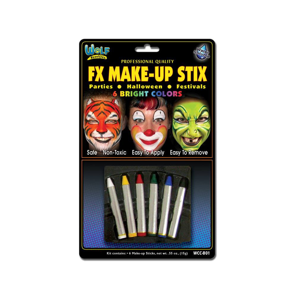 Wolfe Bright Face Paint Makeup Stix (6/box)