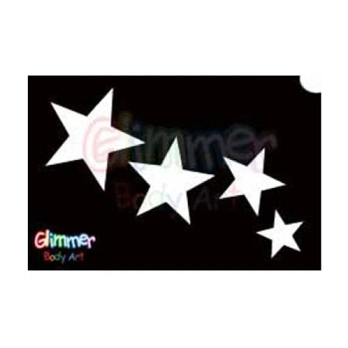 Glimmer Body Art Glitter Tattoo Stencils Stars 2 (5/pack)